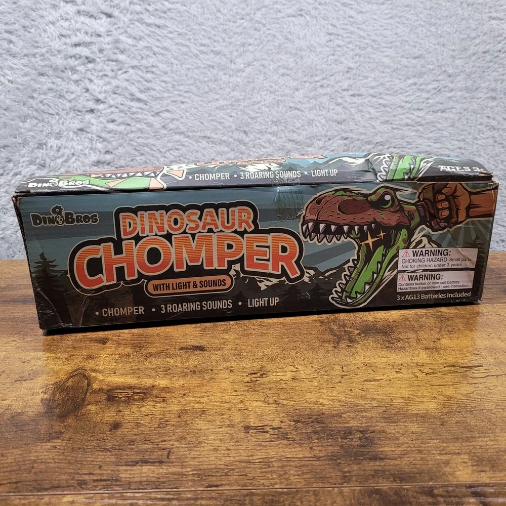 DinoBros‎ Dinosaur Chomper Toy Kids Light Up Sounds T-Rex Grabber